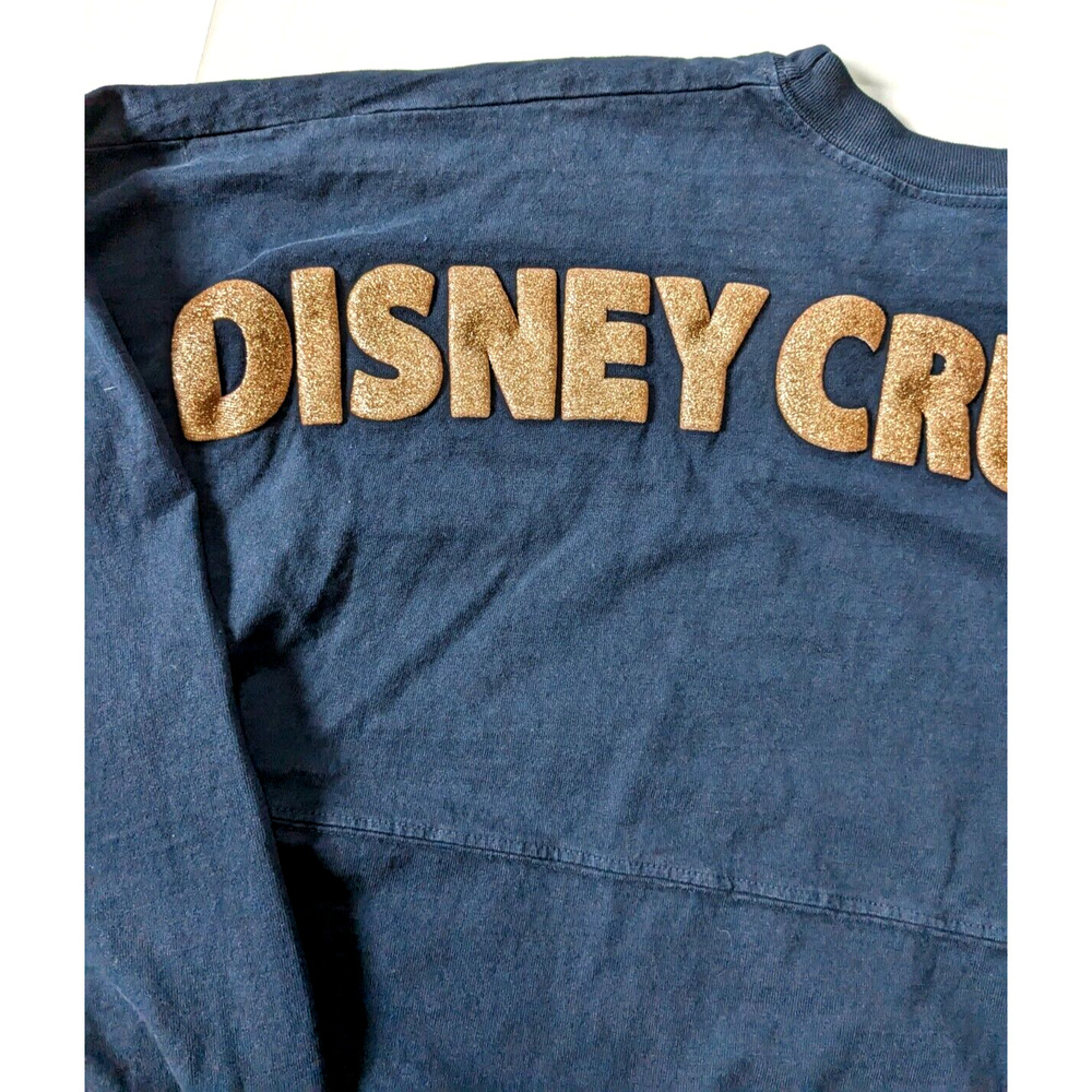 Disney Cruise Line Spirit Jersey Size S Blue With Gold Glitter LongSleeve Shirt - Picture 4 of 11